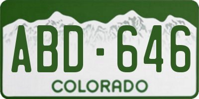 CO license plate ABD646