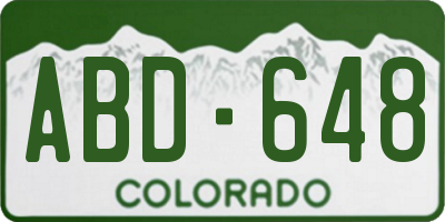 CO license plate ABD648