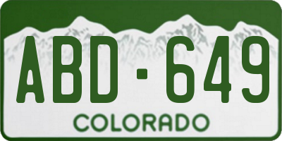 CO license plate ABD649