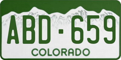 CO license plate ABD659