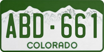 CO license plate ABD661