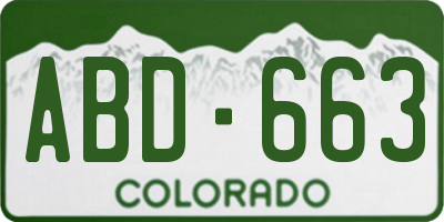 CO license plate ABD663