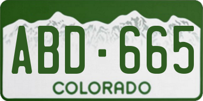 CO license plate ABD665