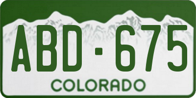 CO license plate ABD675