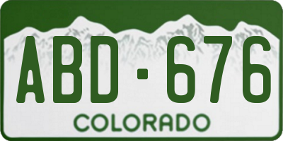 CO license plate ABD676