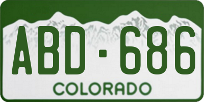 CO license plate ABD686