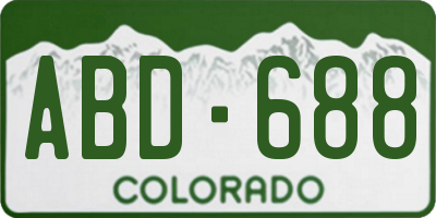 CO license plate ABD688