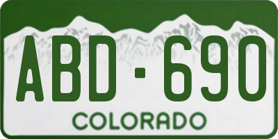 CO license plate ABD690