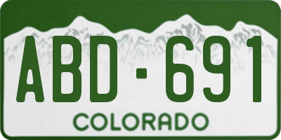 CO license plate ABD691