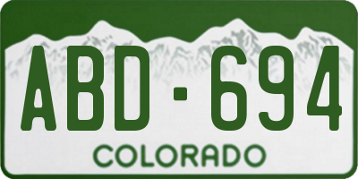 CO license plate ABD694