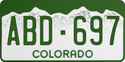 CO license plate ABD697