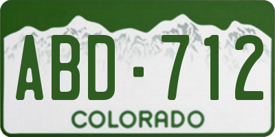 CO license plate ABD712