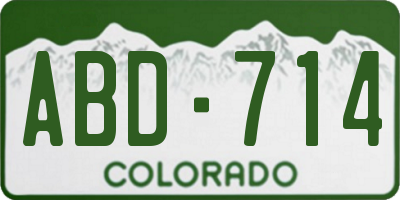 CO license plate ABD714