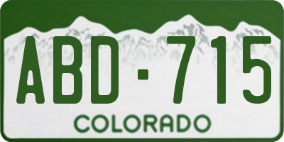 CO license plate ABD715