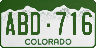 CO license plate ABD716