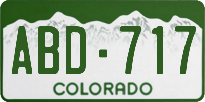 CO license plate ABD717