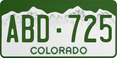 CO license plate ABD725