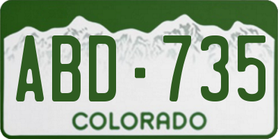 CO license plate ABD735