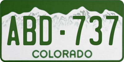 CO license plate ABD737