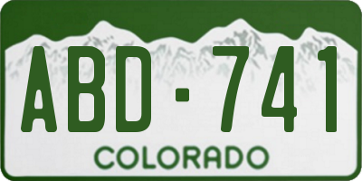 CO license plate ABD741