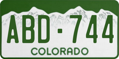 CO license plate ABD744