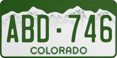 CO license plate ABD746