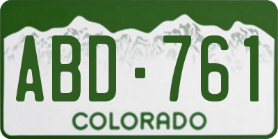 CO license plate ABD761
