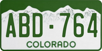 CO license plate ABD764