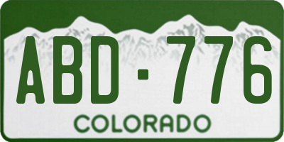 CO license plate ABD776