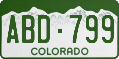 CO license plate ABD799