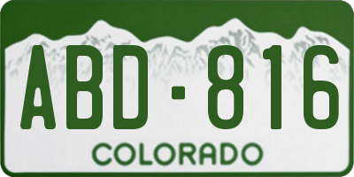 CO license plate ABD816