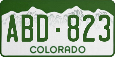 CO license plate ABD823