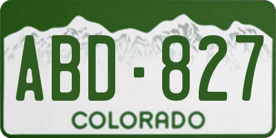 CO license plate ABD827