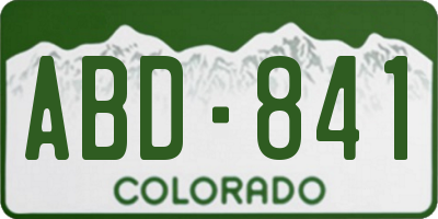 CO license plate ABD841