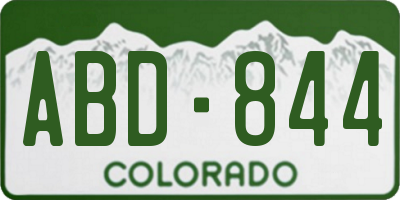 CO license plate ABD844