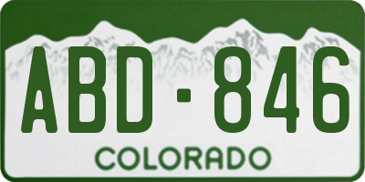 CO license plate ABD846