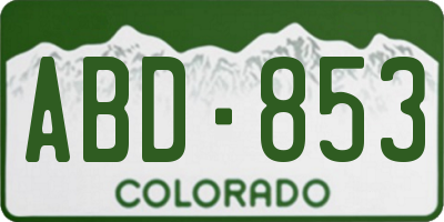 CO license plate ABD853