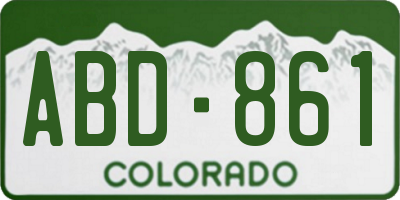 CO license plate ABD861