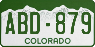 CO license plate ABD879