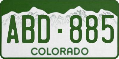 CO license plate ABD885