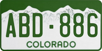 CO license plate ABD886