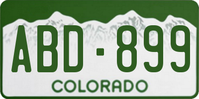 CO license plate ABD899