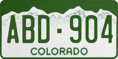CO license plate ABD904