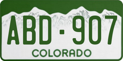 CO license plate ABD907