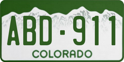 CO license plate ABD911