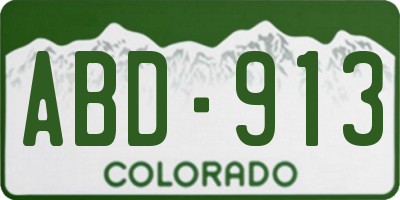 CO license plate ABD913