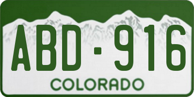 CO license plate ABD916