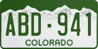 CO license plate ABD941