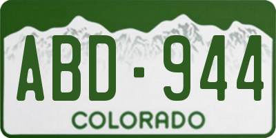 CO license plate ABD944