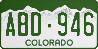 CO license plate ABD946